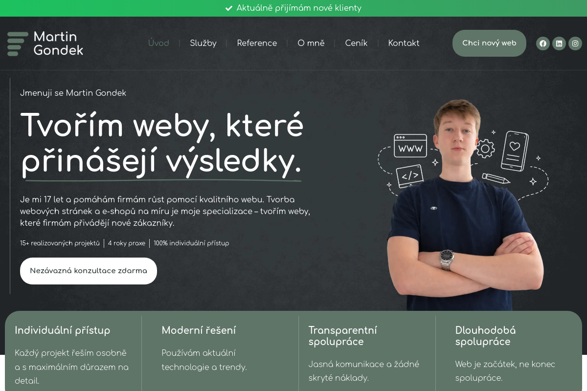 Martin Gondek – tvorba webových stránek