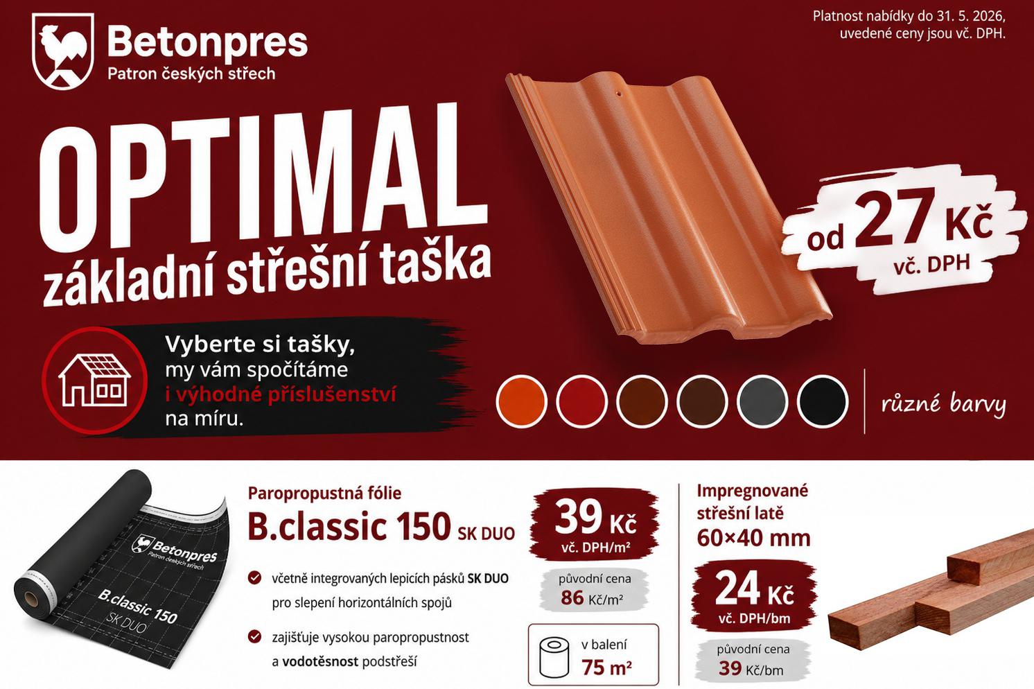 Střešní tašky Betonpres