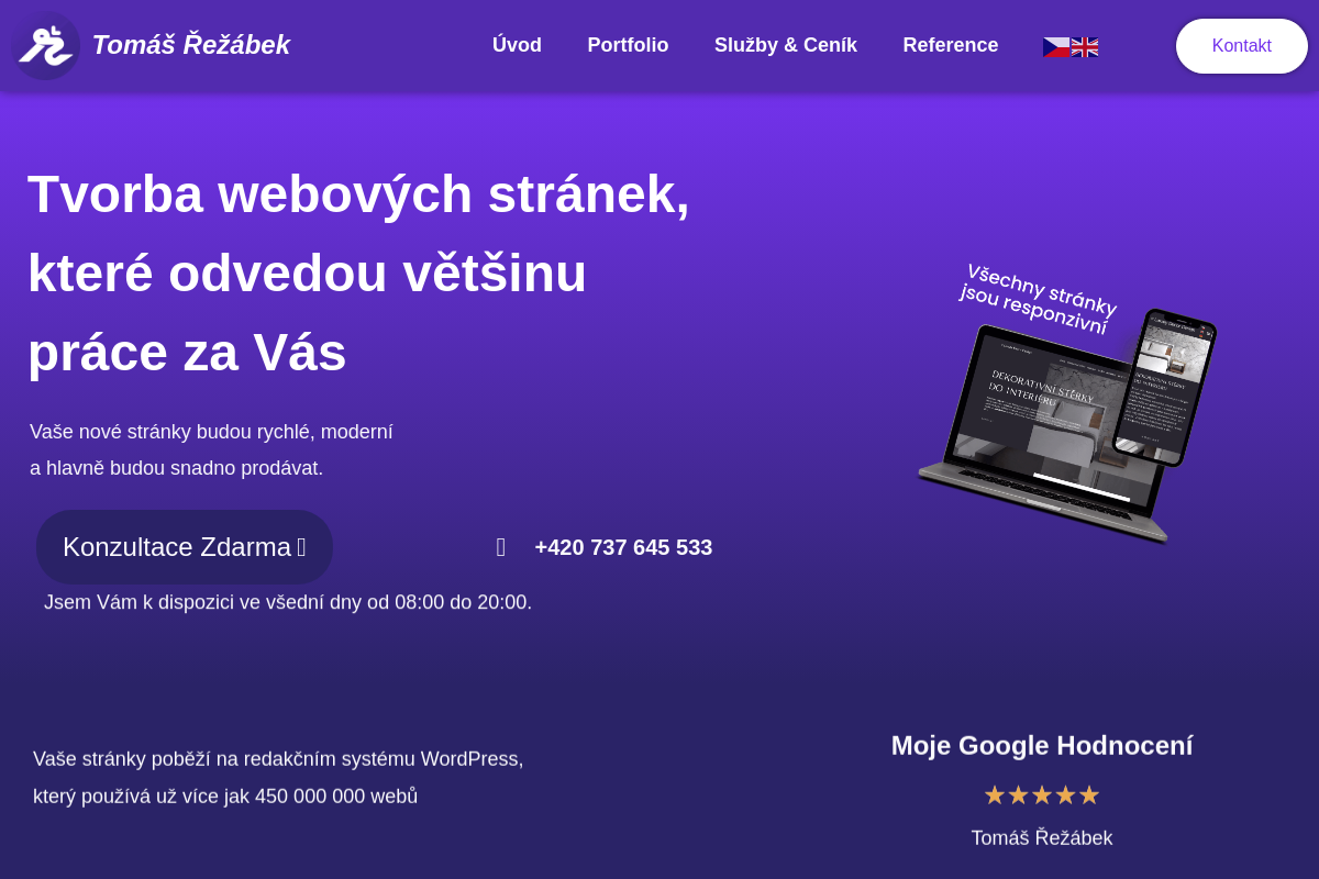 Tvorba webových stránek - Tomáš Řežábek