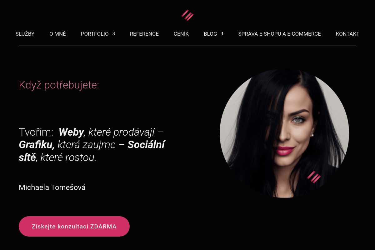 Ing. Michaela Tomešová - weby - sítě - grafika