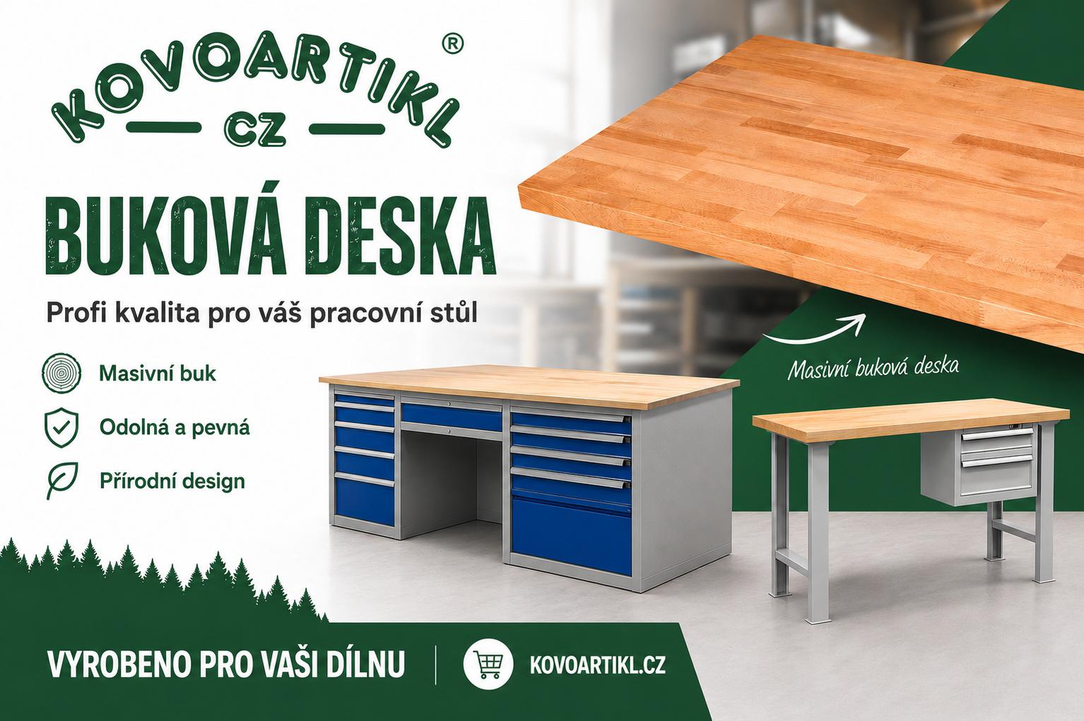 Pracovní stůl začíná deskou