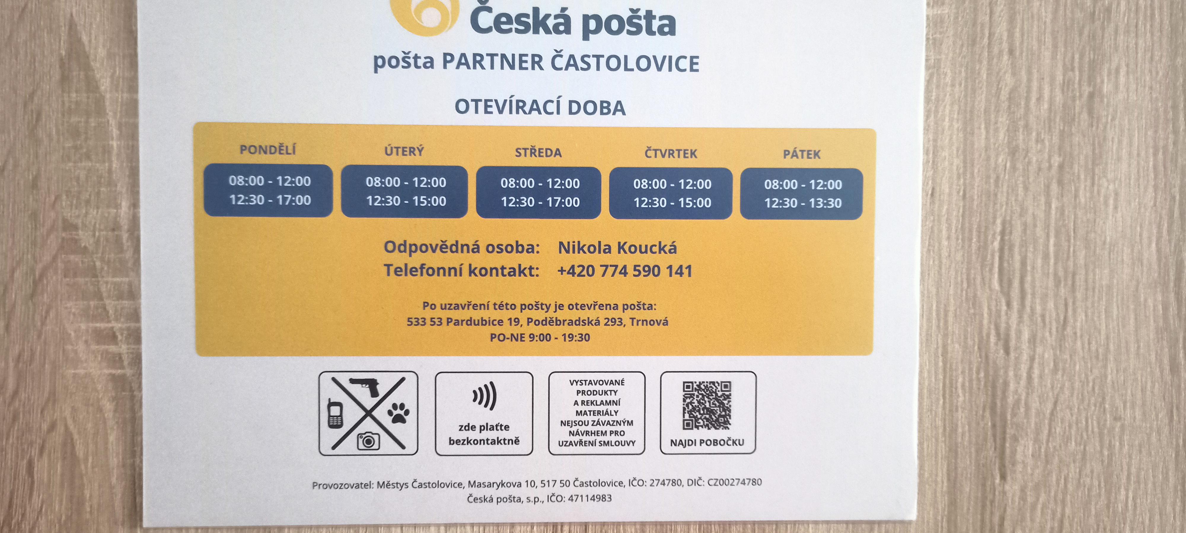 Pošta Častolovice foto 2