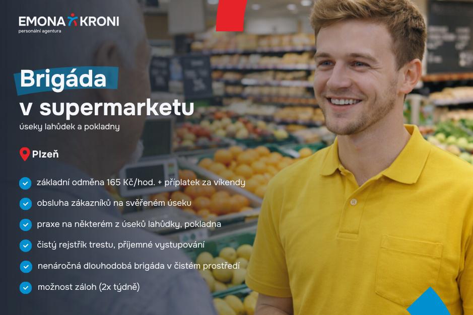 Brigáda v supermarketu | směny dle výběru