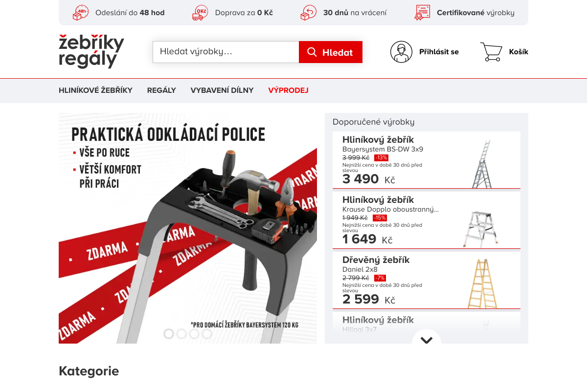 Zebriky-regaly.cz