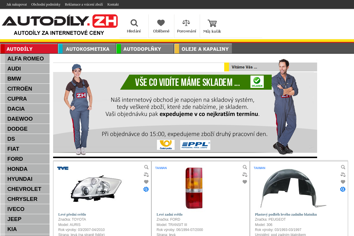 Autodíly ZH