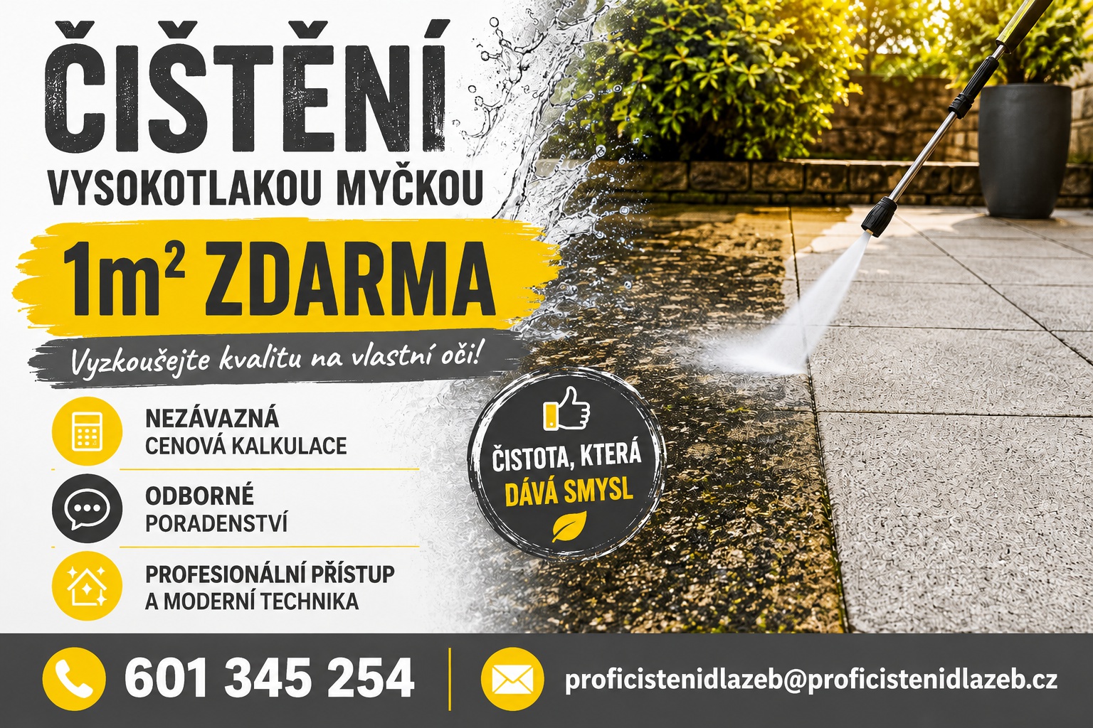 Vyzkoušejte ukázku čištění 1 m² ZDARMA