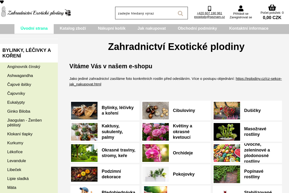 Zahradnictví Exotické plodiny