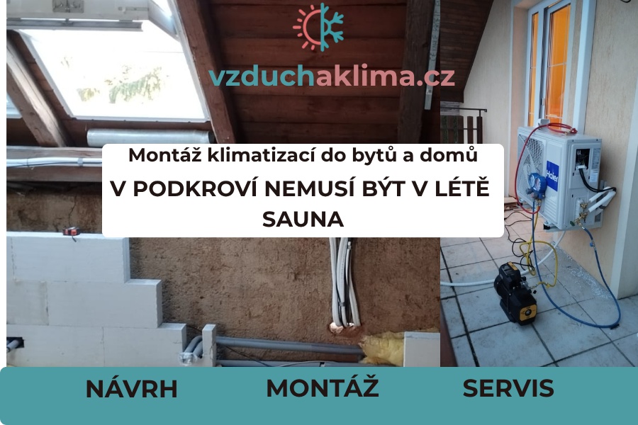 Montáž klimatizací do podkroví a bytů