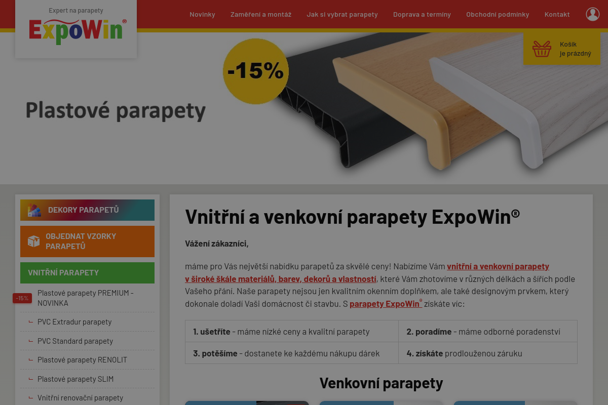 Nejlevnejsi-parapety.cz