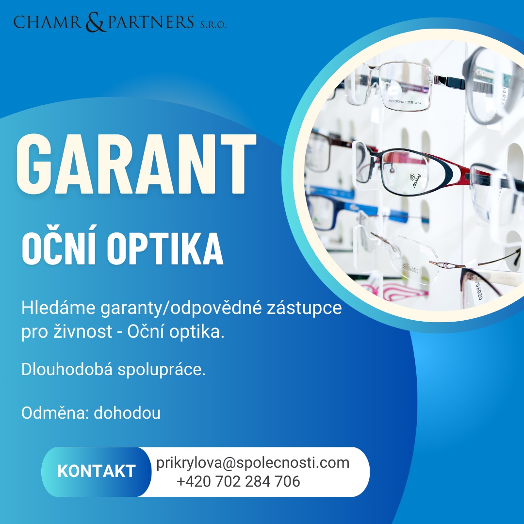 Garant pro provozování oční optiky
