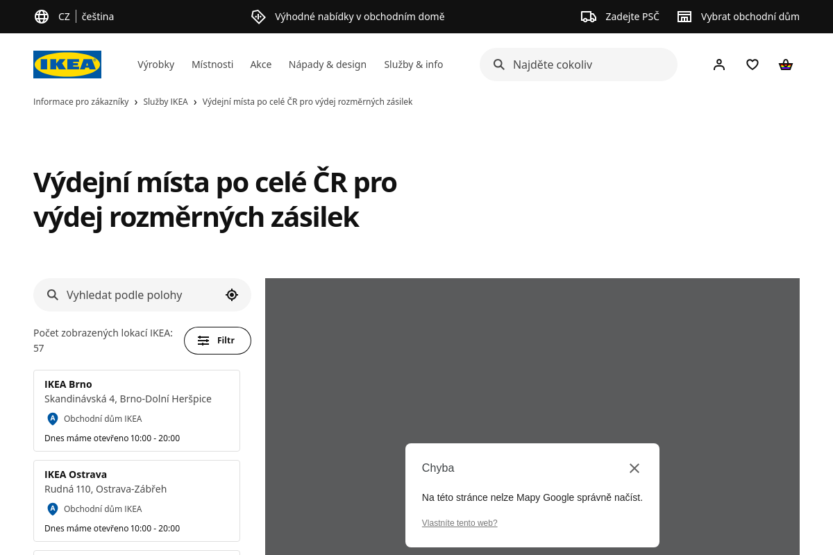 Výdejní místo IKEA Jihlava