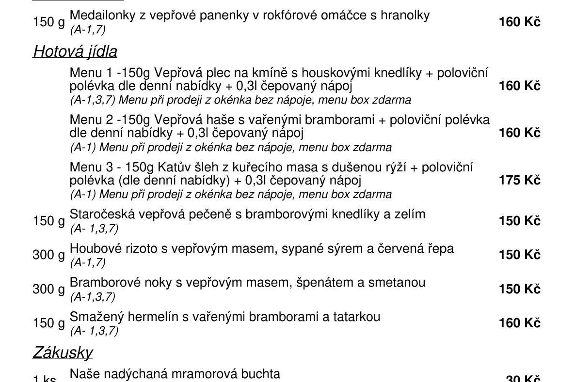 Jídelní nabídka  28.5. 2026