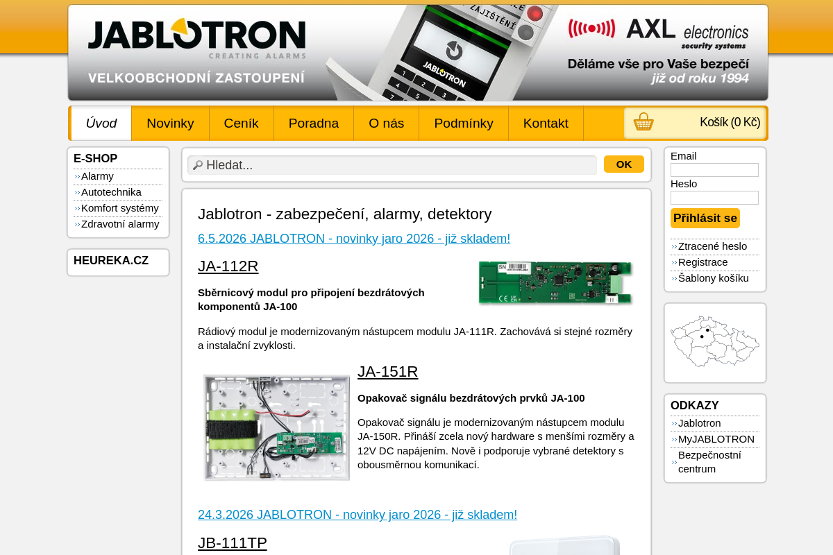 AXL electronics - velkoobchodní zastoupení JABLOTRON