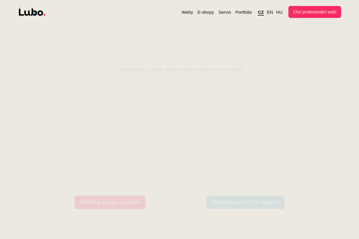 Lubo - kreativní web vývojář