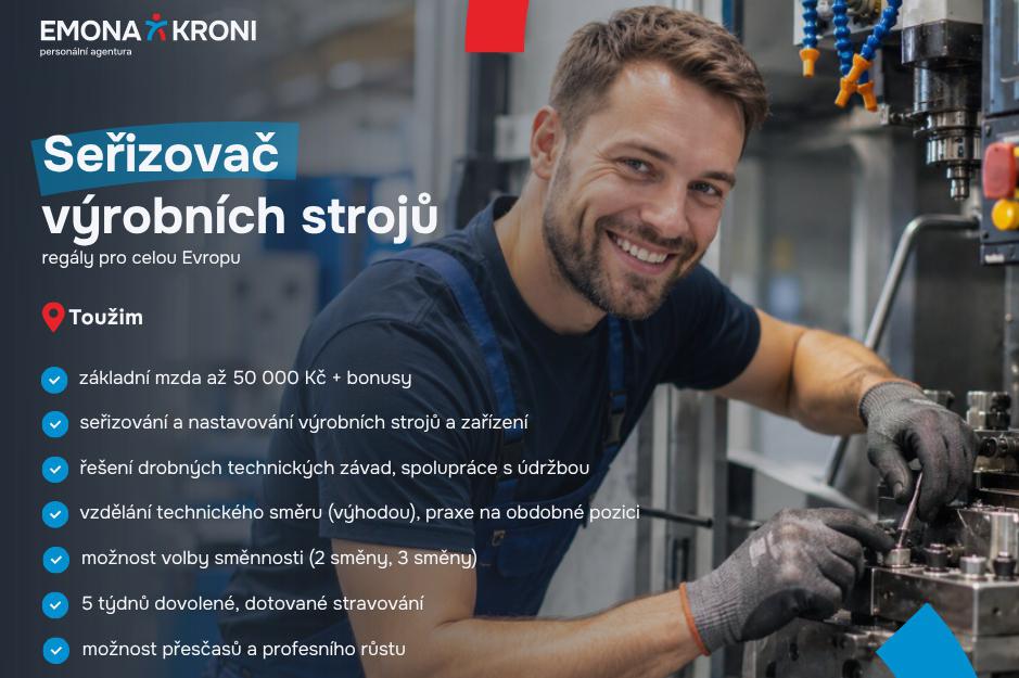 Seřizovač výrobních strojů | až 50 000 Kč