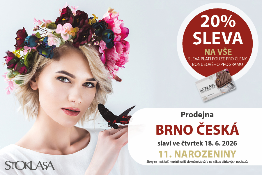20% sleva - Stoklasa Brno Česká slaví 11 let