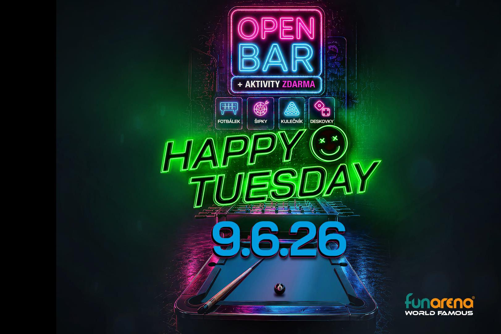 HAPPY TUESDAY ve Fun Areně! Vstup ZDARMA