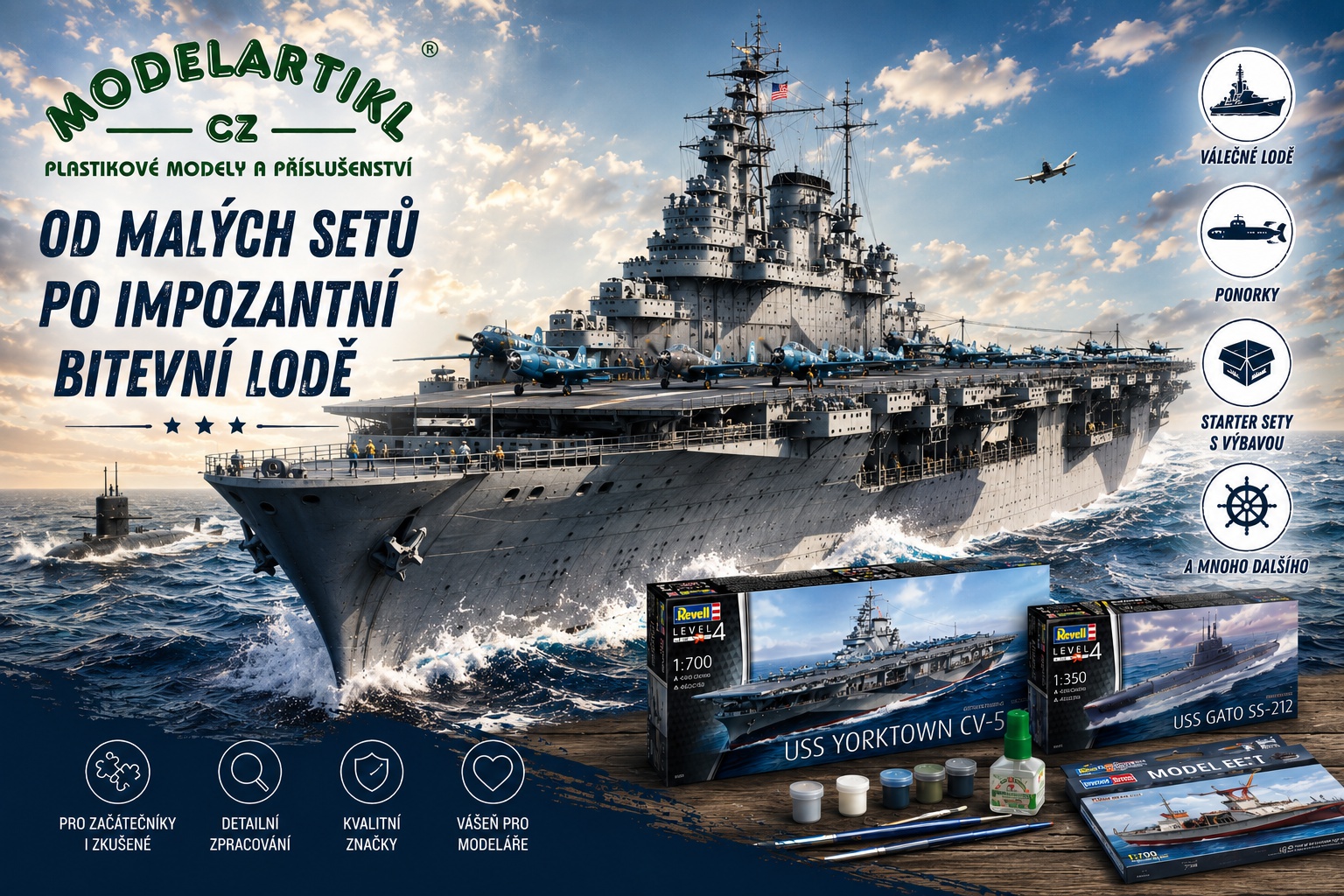 Od malých setů po impozantní bitevní lodě