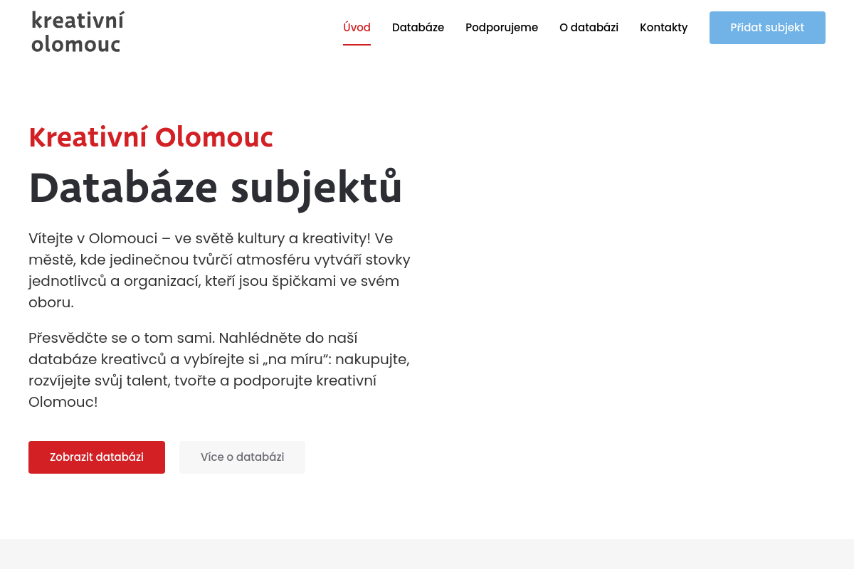 Databáze Kreativní Olomouc