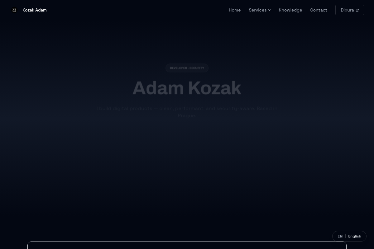 Kozak Adam - Tvorba webů a kyberbezpečnost