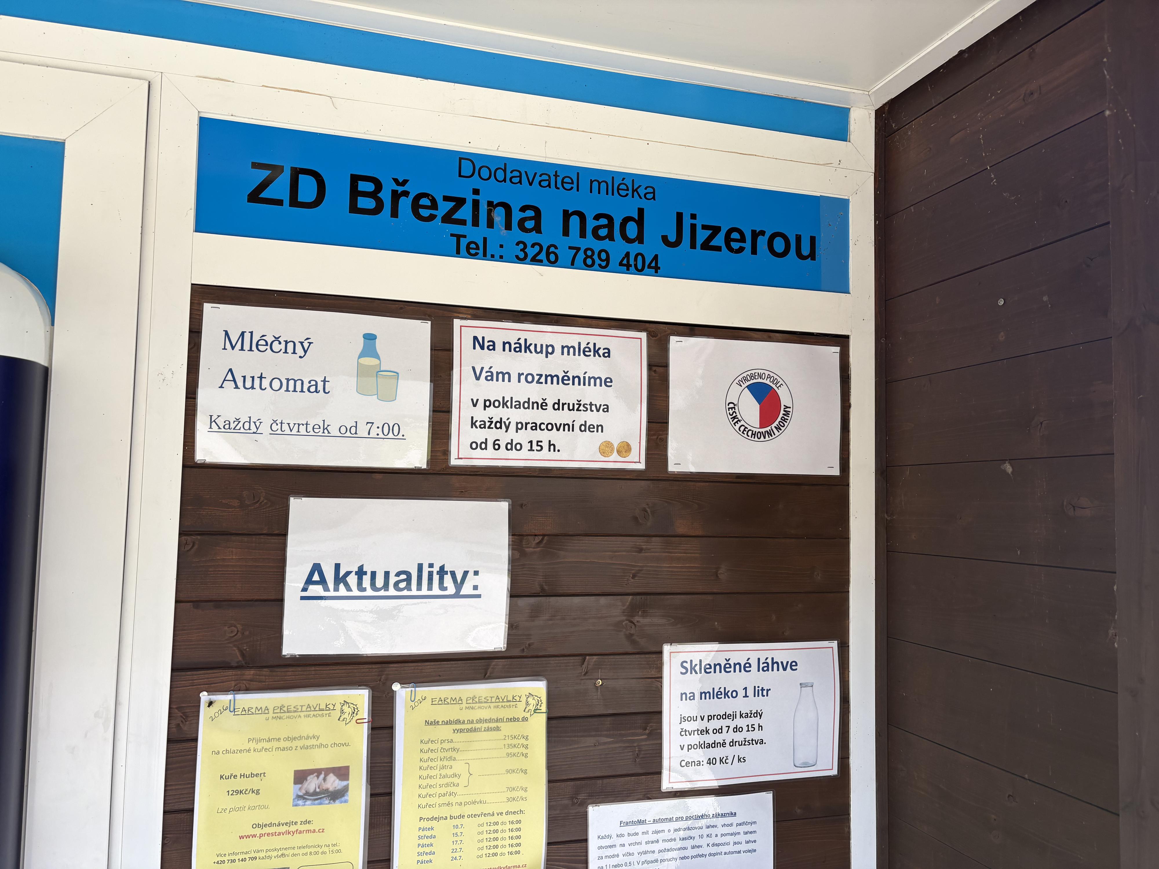 ZD Březina nad Jizerou - mlékomat foto 3
