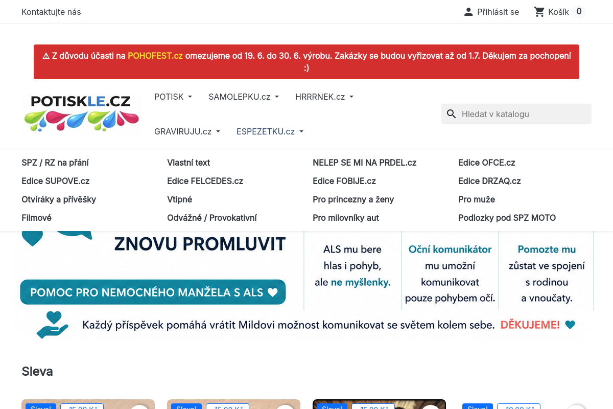 eSHOP POTISKLE.cz
