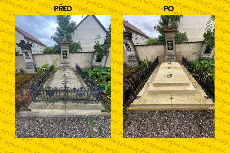 Dvoj hrob | Čištění hrobu