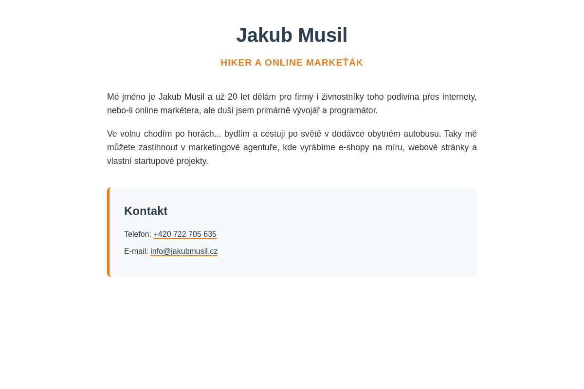 Jakub Musil - Internetová řešení + Online marketing