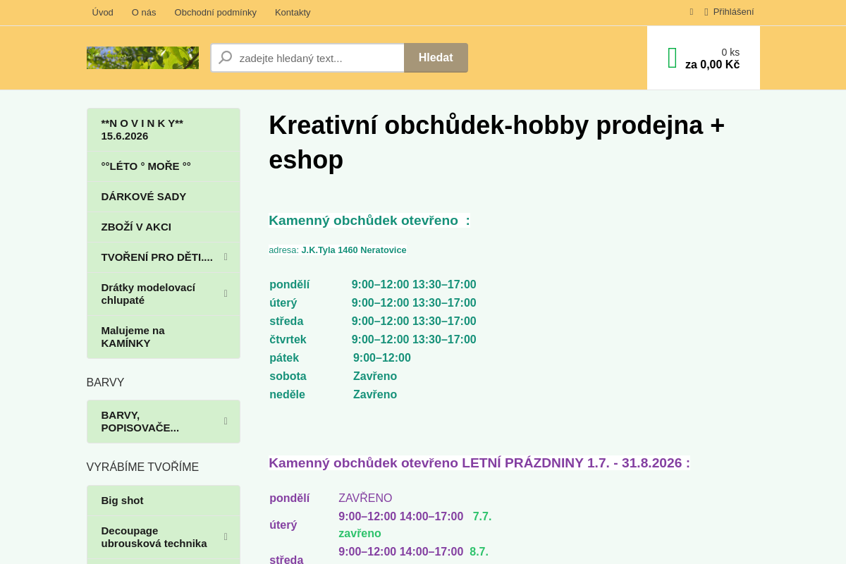 Kreativní obchůdek - hobby