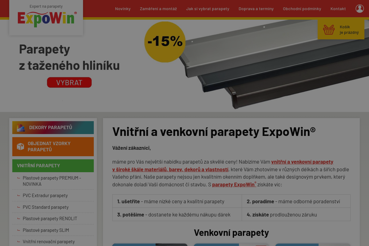 Nejlevnejsi-parapety.cz