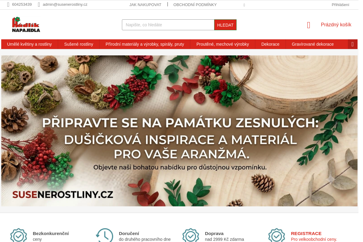 Sušené květiny velkoobchod Hádlík
