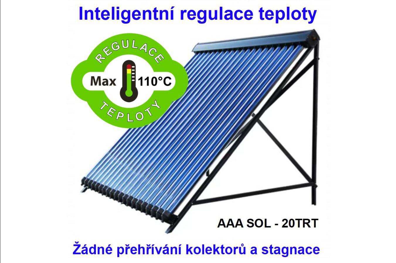 Solární trubicový kolektor s regulací teploty.
