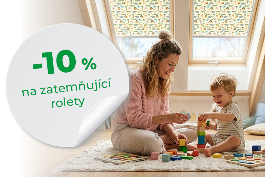 -10 % na zatemňující rolety pro střešní okna