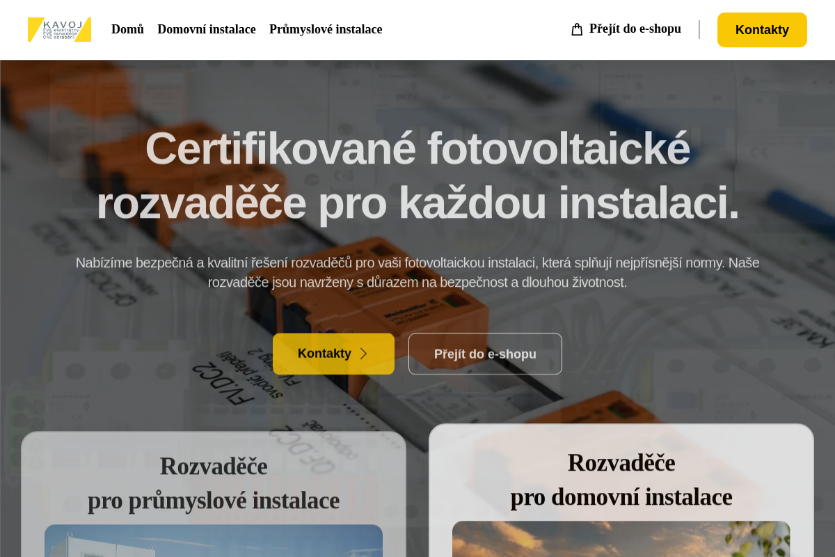 KAVOJ Fotovoltaické rozvaděče