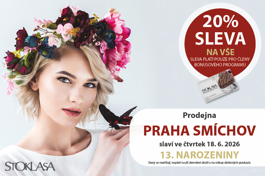20% sleva - Stoklasa na Smíchově slaví 13 let