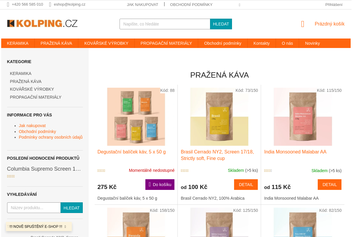 Pražírna kávy TK Sejřek – prodej a eshop kávy