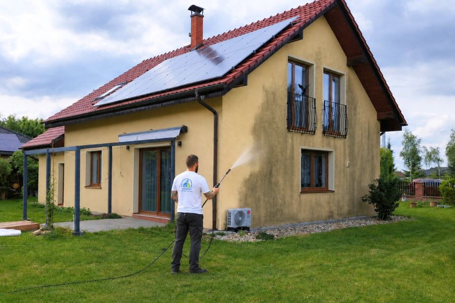 Čištění a mytí fasád, aplikace nanoimpregnace
