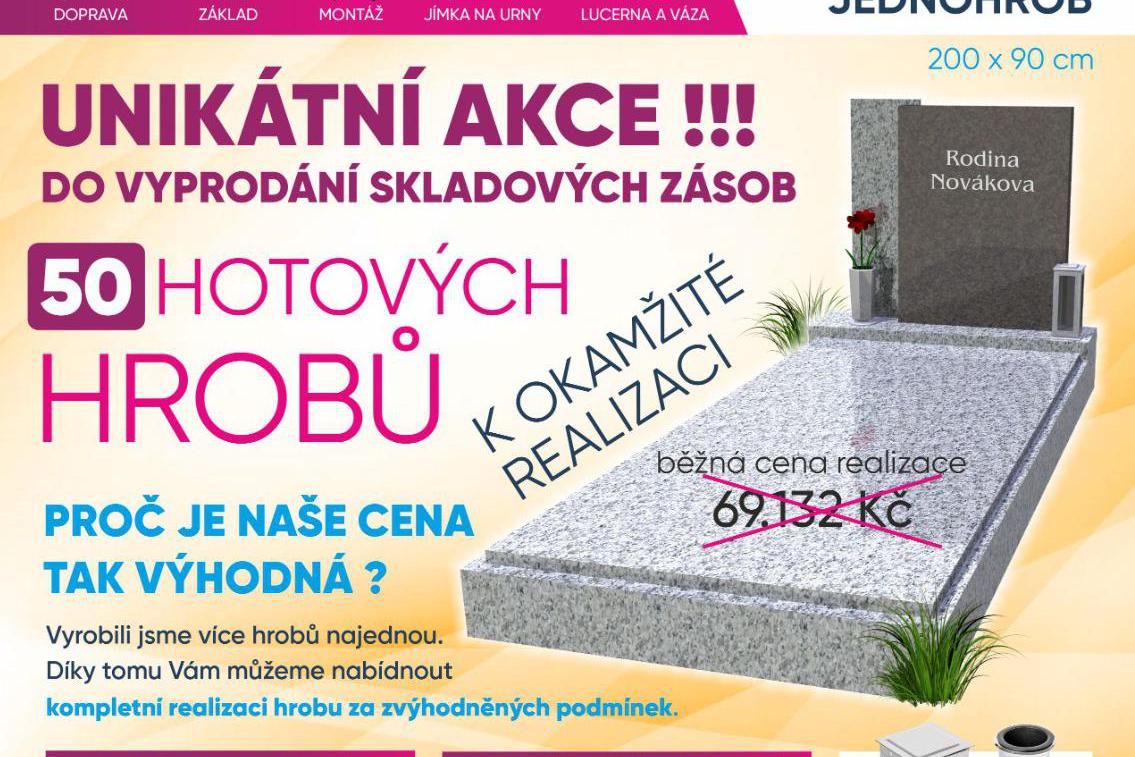 Kompletní realizace hrobu za zvýhodněných podmínek