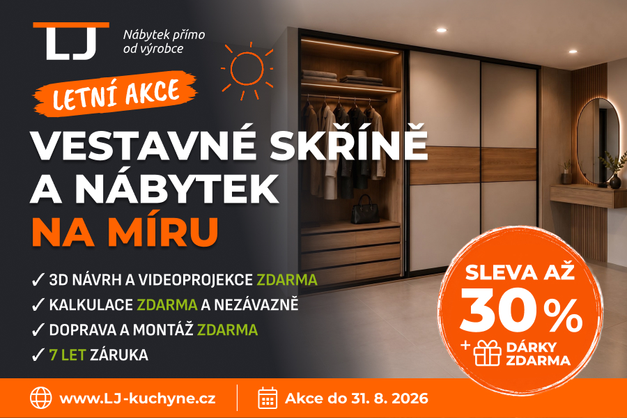 Letní slevy na skříně a nábytek na míru až 30% !