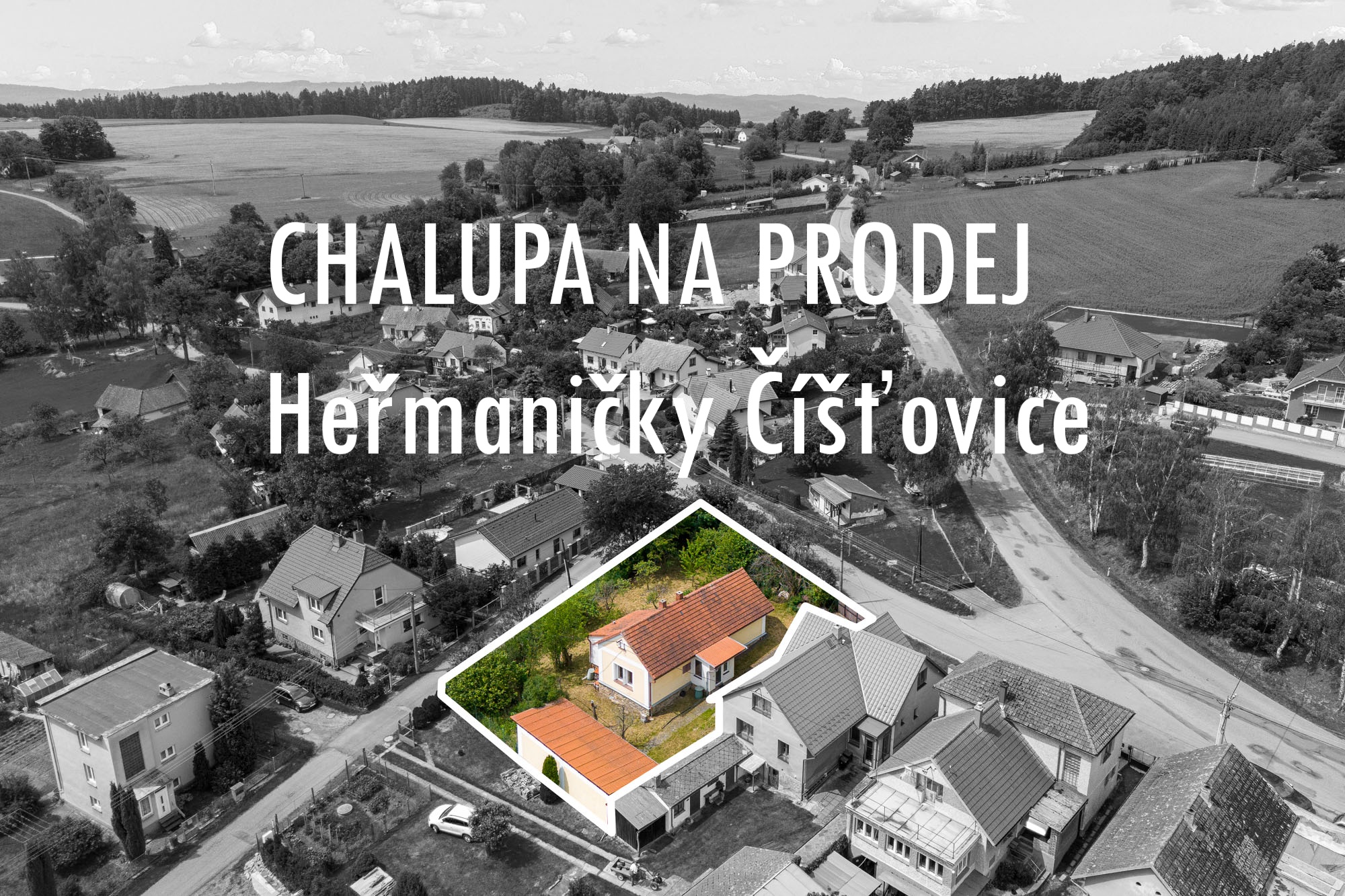 prodej chalupy 2+1 se zahradou Heřmaničky