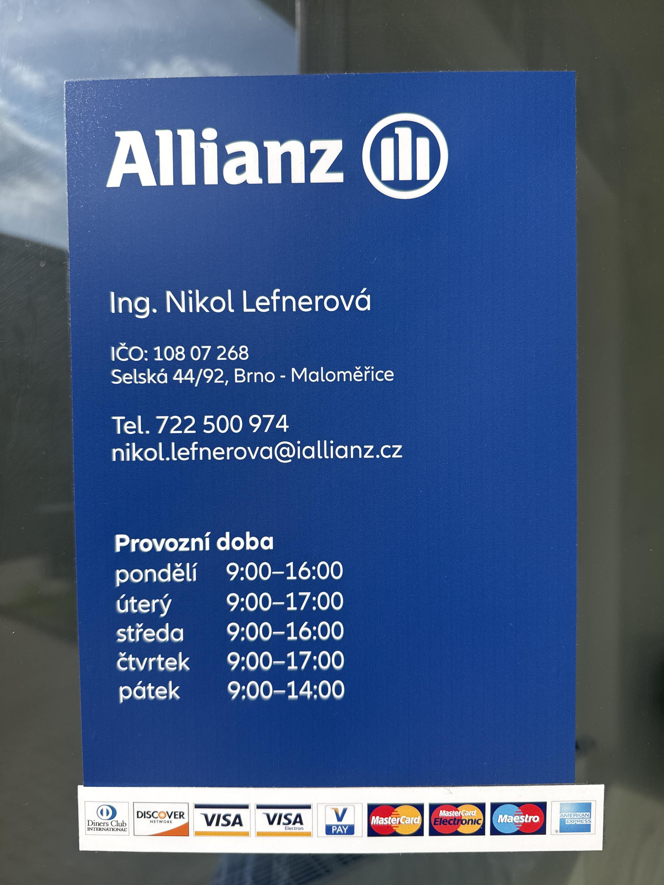 Nikol Lefnerová, Allianz pojišťovna foto 3