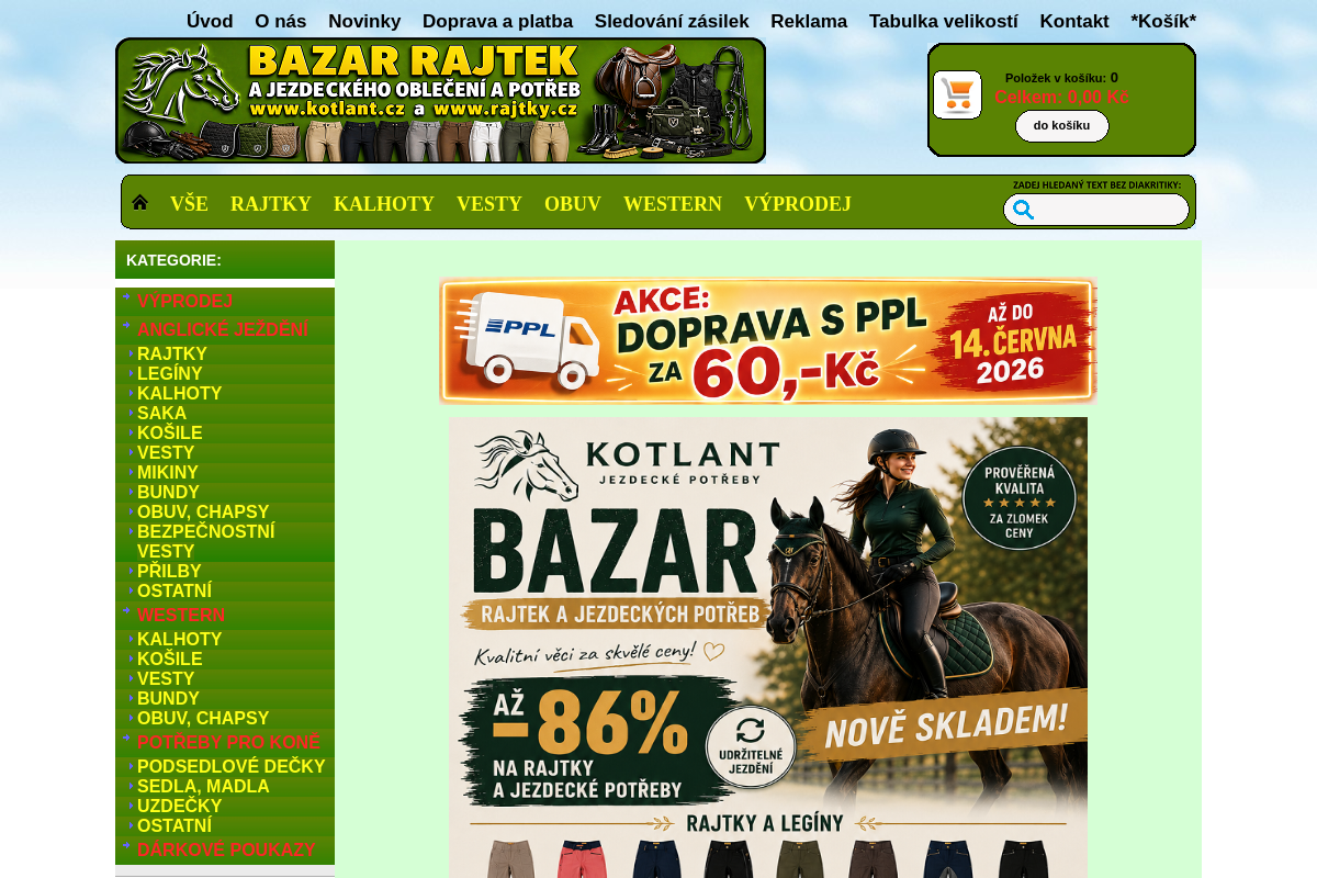 Jezdecké potřeby - Kotlant.cz