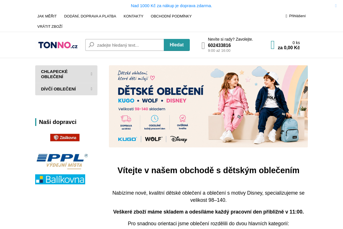 TONNO - dětské oblečení