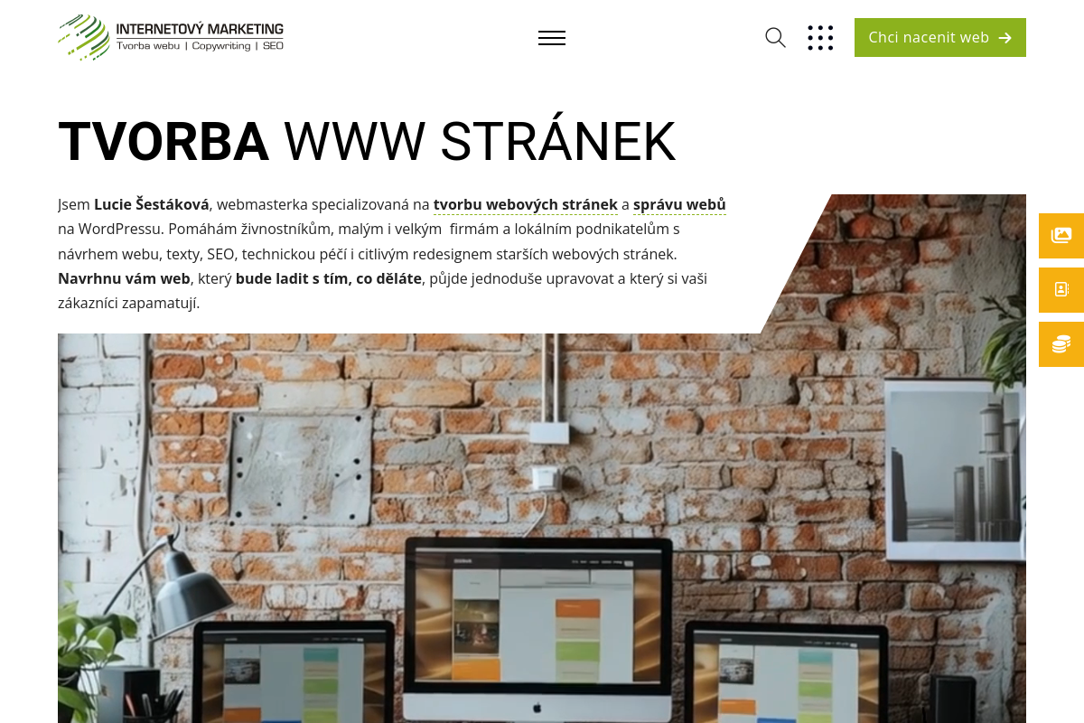 Lucie Šestáková - tvorba webových stránek a e-shopů