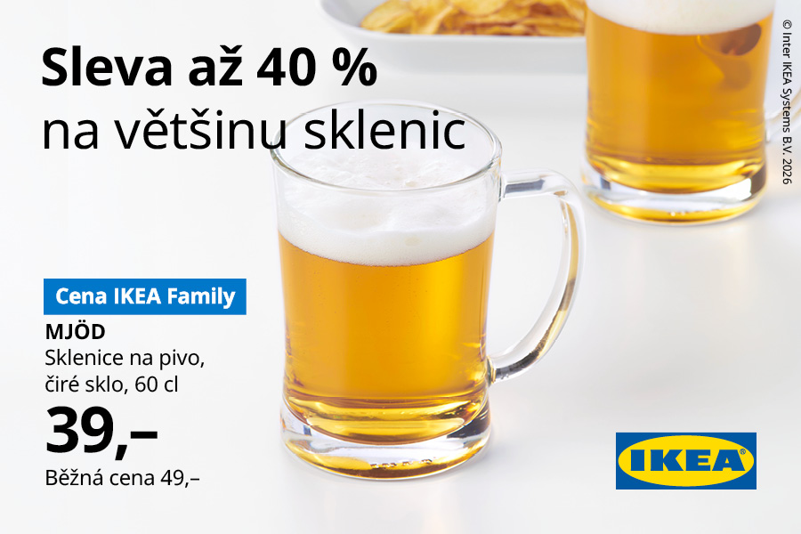 Sleva až 40 % na většinu sklenic