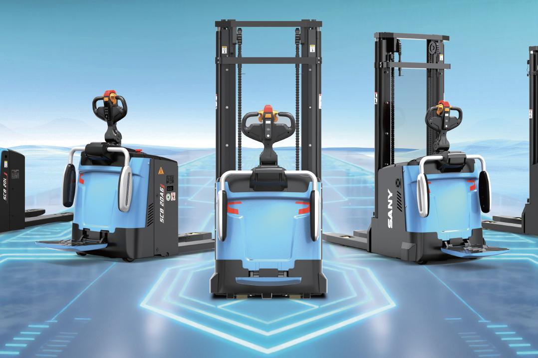 Elektrické vozíky SANY od Caracal Machines.