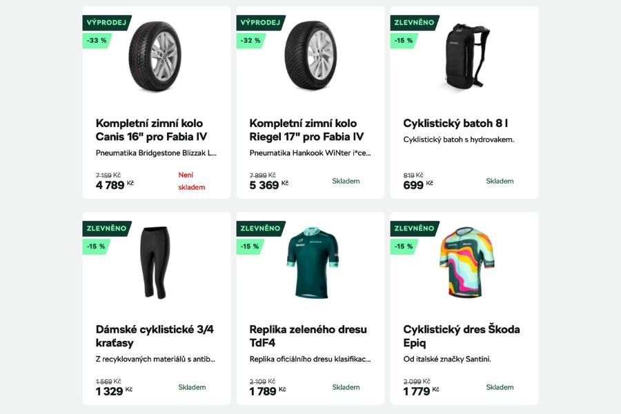 Škoda e-shop - vyzvednutí na prodejně zdarma