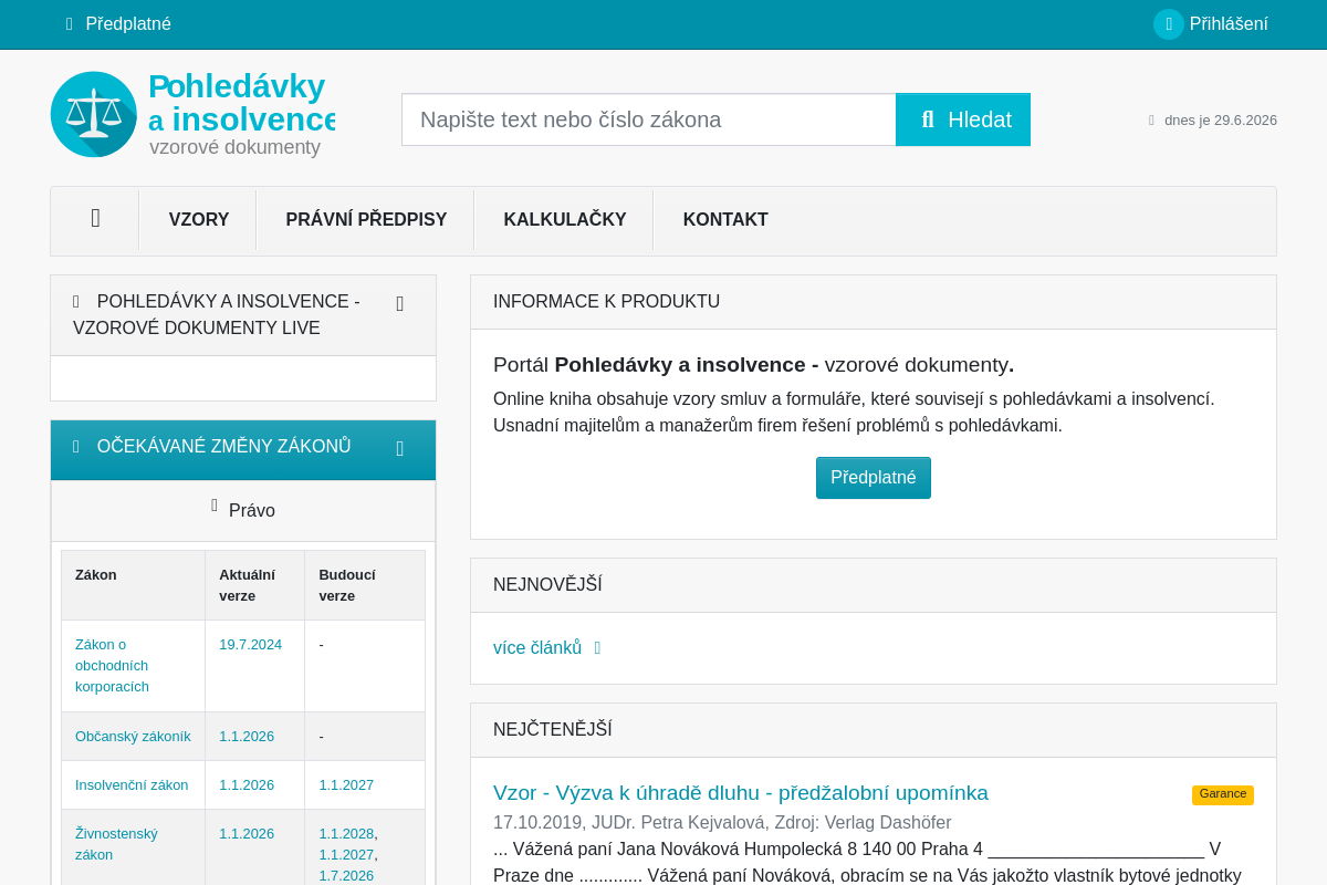 Pohledavky-vzory.cz