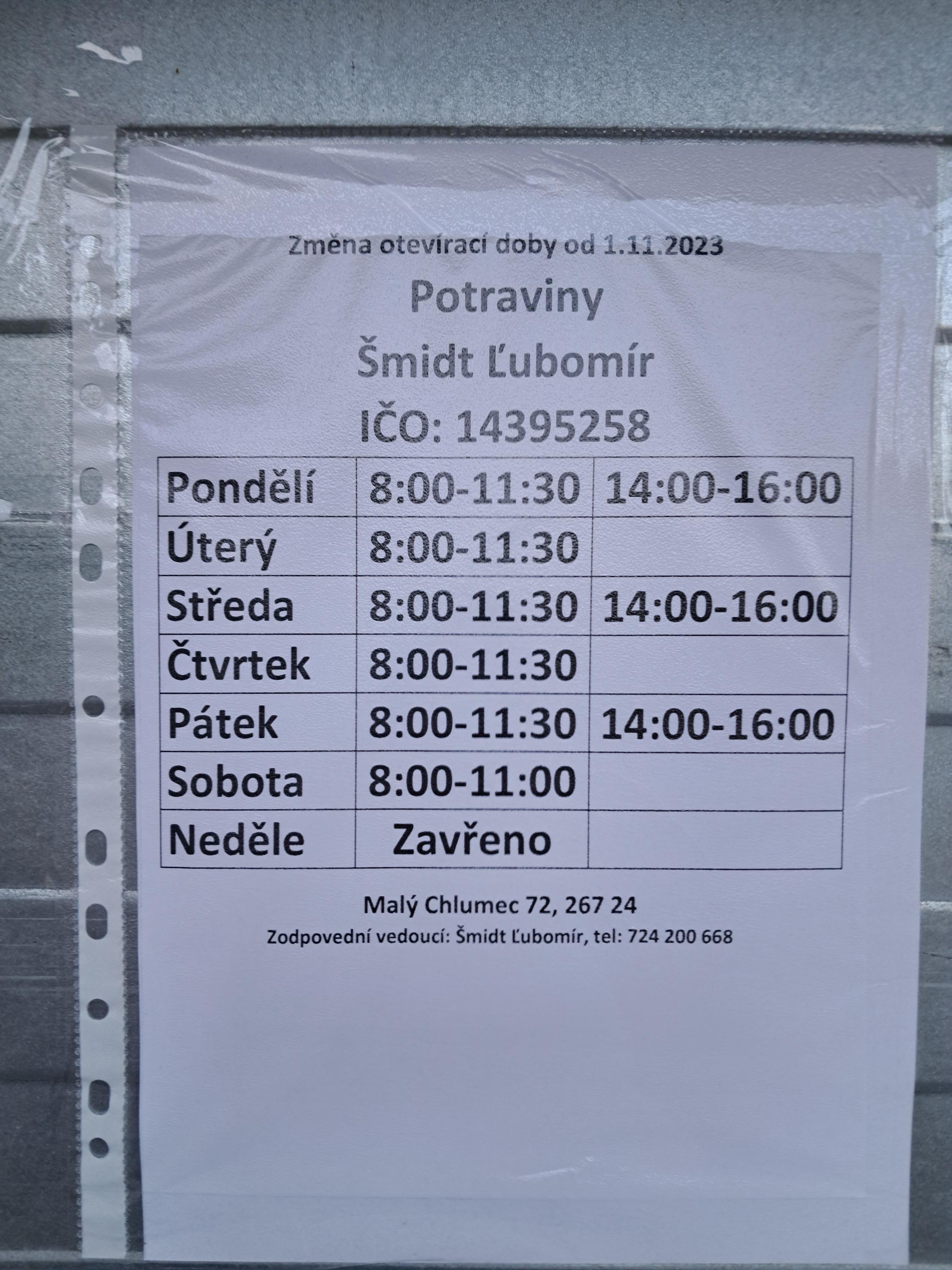 Potraviny Malý Chlumec foto 1
