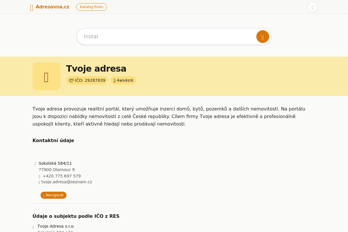 Tvoje adresa